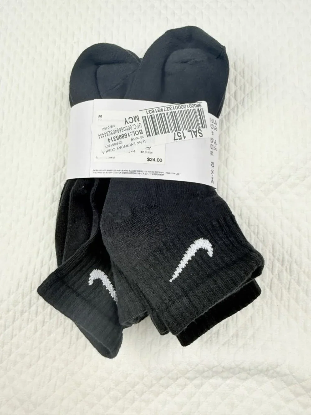 Nike 6 pairs Unisex Dri Fit Everyday Plus Cushioned Ankle Socks Mens M 6-8